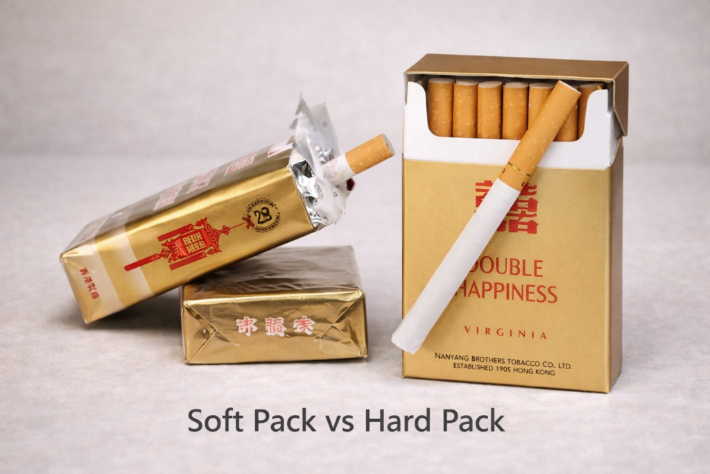 Double happiness soft pack vs hard pack