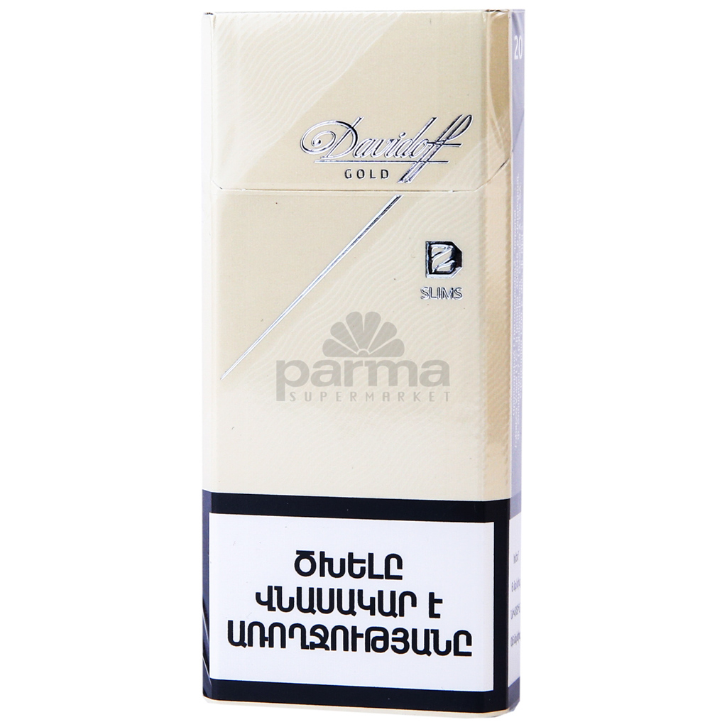 Davidoff Gold slim-style cigarette pack illustrating a compact everyday format