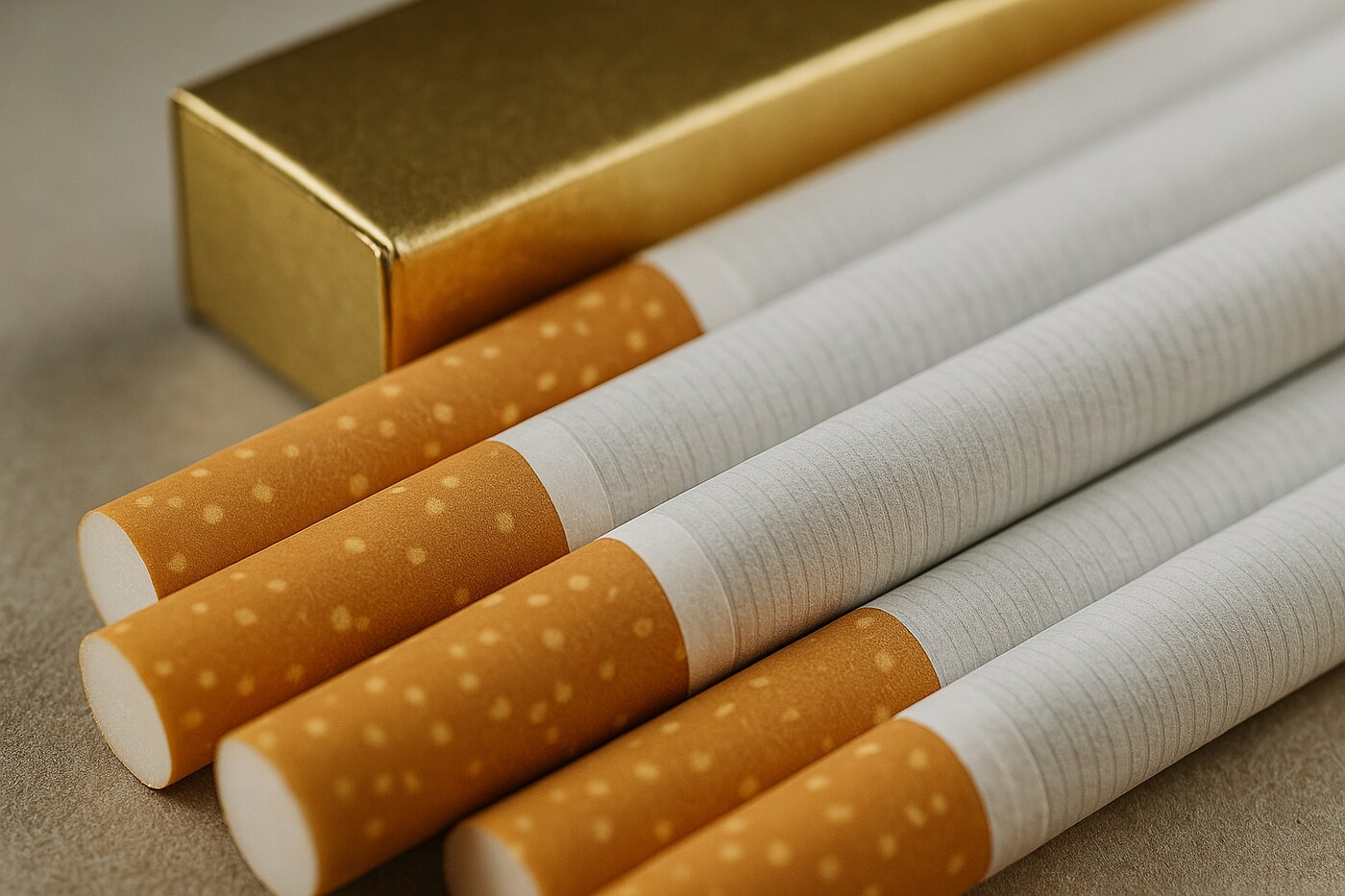 Close up of Marlboro Gold filter and pack detail