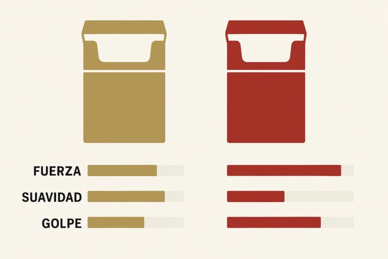 Infografía comparativa entre paquete dorado y rojo