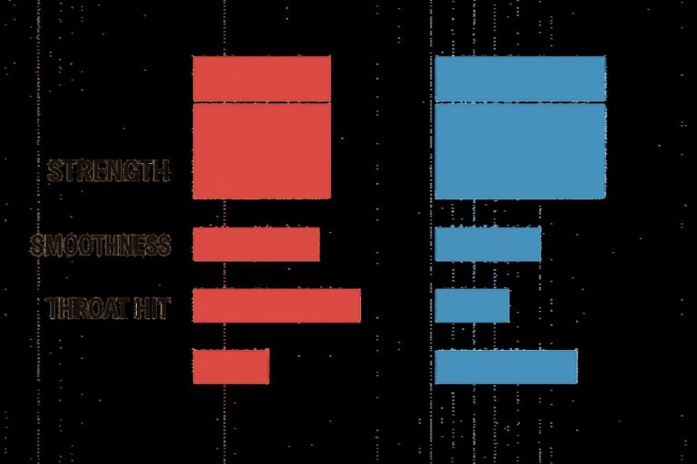 Red versus blue cigarette comparison infographic