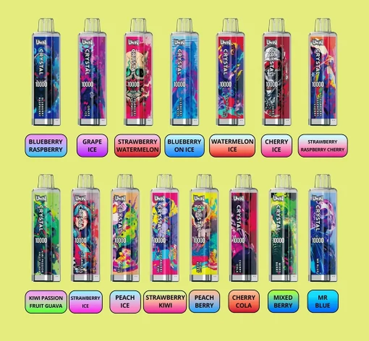 Uwin Crystal 10000 Puffs Vape – Rechargeable, 15 Flavors product image